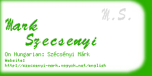 mark szecsenyi business card